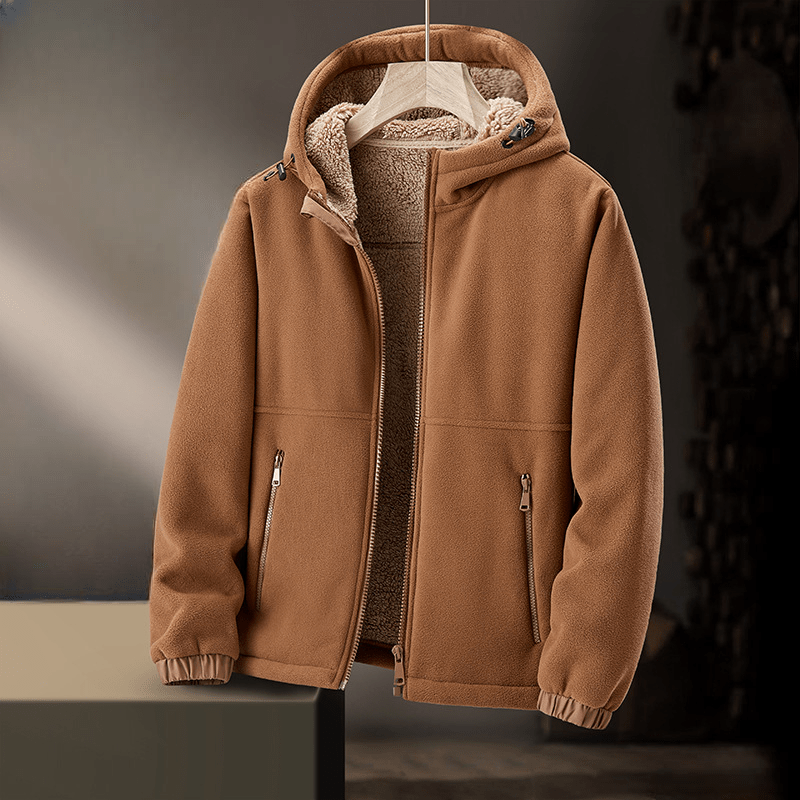 Lioro Sherpa Jacket — Warm Fleece - Lined Casual Jacket for Cold Weather (Black XS) - | Zavonix