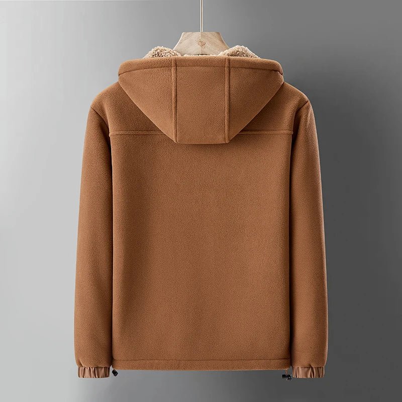 Lioro Sherpa Jacket — Warm Fleece - Lined Casual Jacket for Cold Weather (Brown XS) - | Zavonix