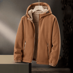 Lioro Sherpa Jacket — Warm Fleece - Lined Casual Jacket for Cold Weather (Brown XS) - | Zavonix