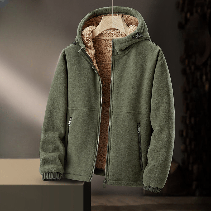 Lioro Sherpa Jacket — Warm Fleece - Lined Casual Jacket for Cold Weather (Black XS) - | Zavonix