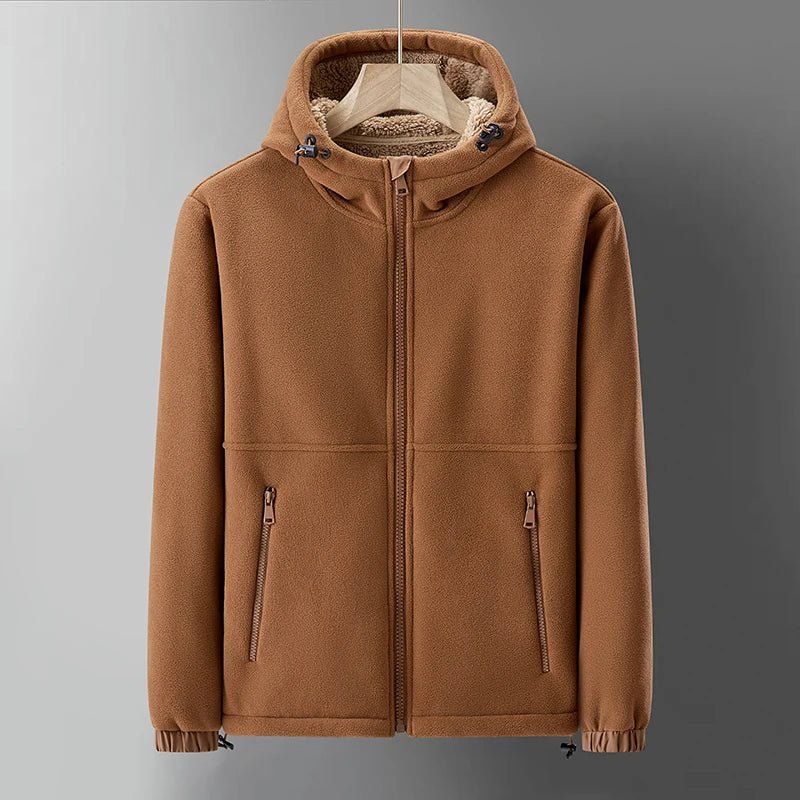 Lioro Sherpa Jacket — Warm Fleece - Lined Casual Jacket for Cold Weather (Brown XS) - | Zavonix