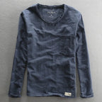 Lioro Shirt — Ultra - Soft Cotton Casual Shirt with Vintage Stitching (Navy Blue S) - | Zavonix