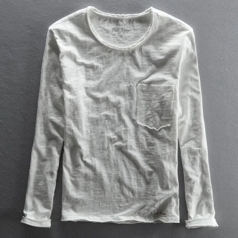 Lioro Shirt — Ultra - Soft Cotton Casual Shirt with Vintage Stitching (White S) - | Zavonix