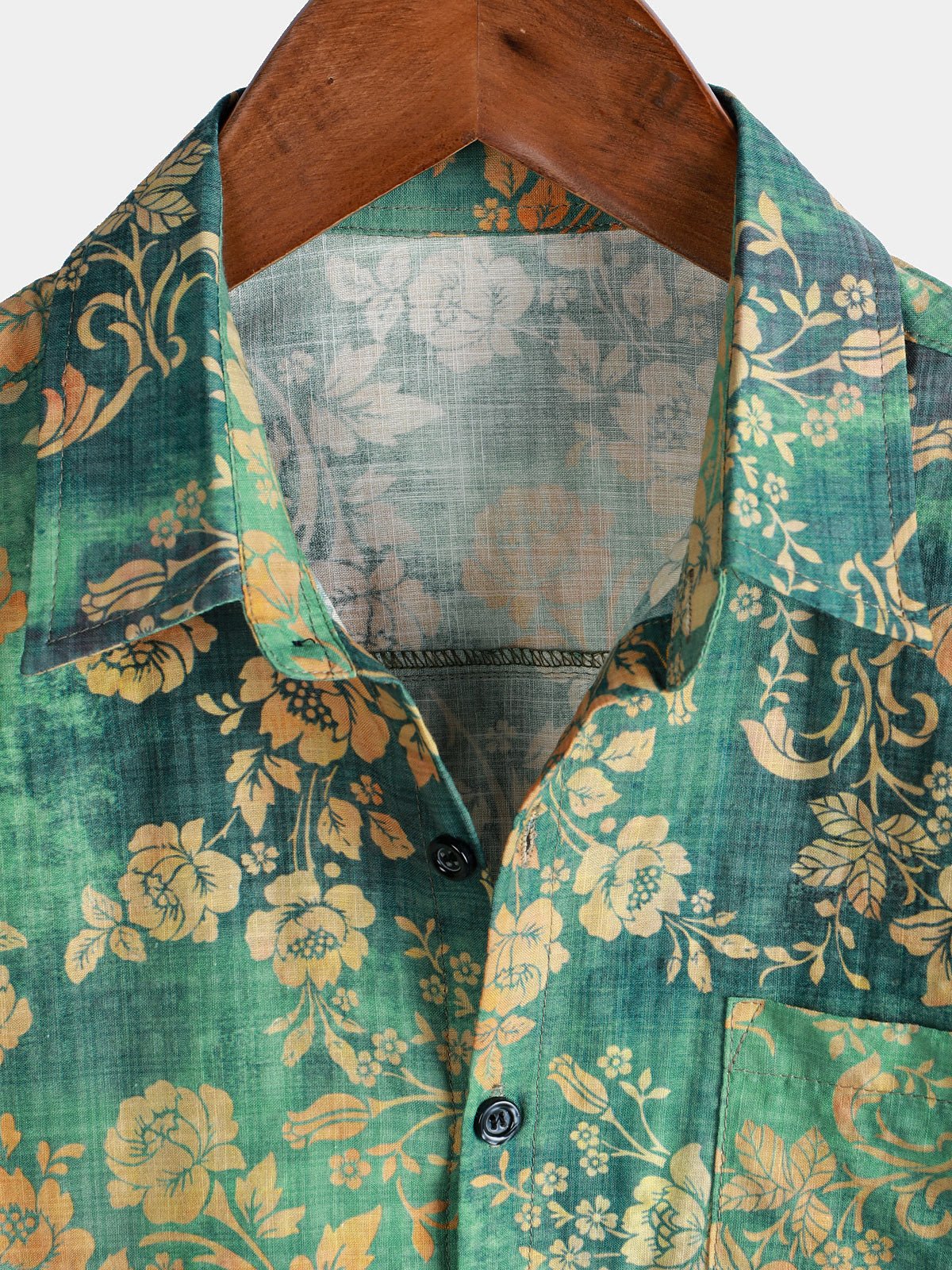 Liron — Men's Breathable Green Cotton Viscose Summer Shirt (Green S) - | Zavonix