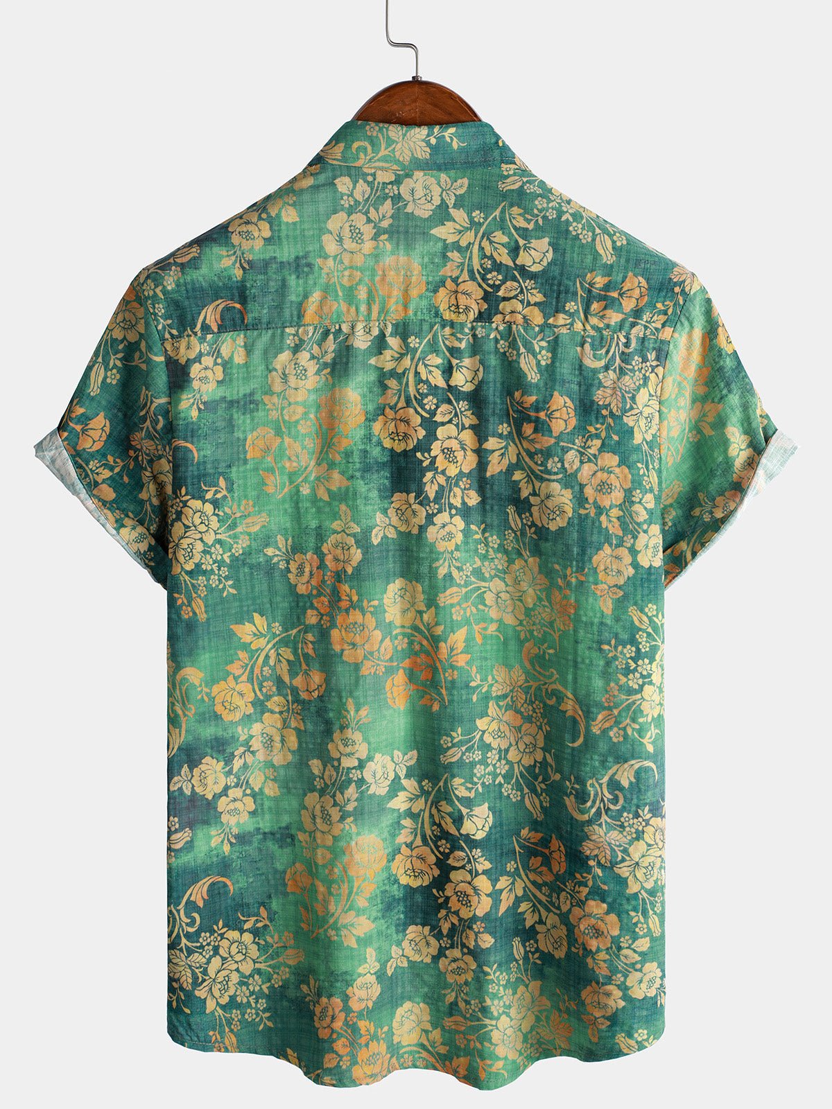Liron — Men's Breathable Green Cotton Viscose Summer Shirt (Green S) - | Zavonix