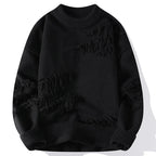 Lirren Sweater — Soft Knitwear with Deconstructed Frayed Edges (White XS) - | Zavonix