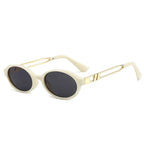 "Lolanda" Oval Sunglasses (Black // Green ) - Sunglasses | Zavonix