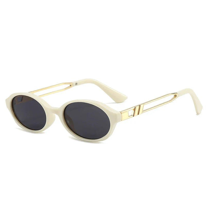 "Lolanda" Oval Sunglasses (Black // Green ) - Sunglasses | Zavonix