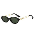 "Lolanda" Oval Sunglasses (Black // Green ) - Sunglasses | Zavonix