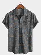Lomara — Men's Lightweight Cotton Floral Shirt for Summer Comfort (S ) - short | Zavonix