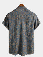 Lomara — Men's Lightweight Cotton Floral Shirt for Summer Comfort (S ) - short | Zavonix