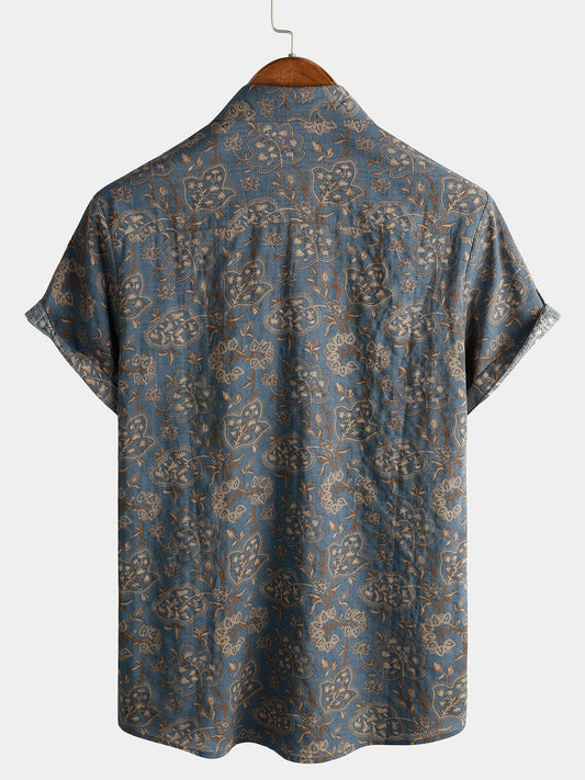 Lomara — Men's Lightweight Cotton Floral Shirt for Summer Comfort - short - Zavonix