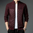 Loran Quilted Zip - Up Sweater — Insulated Wool Blend with Tailored Fit (Black S) - | Zavonix