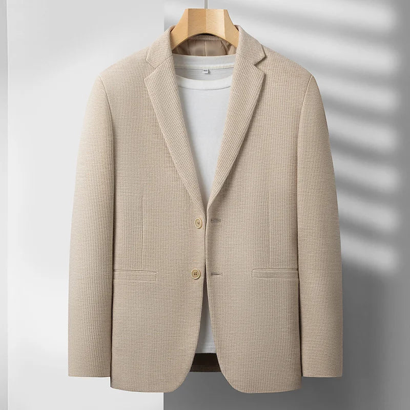 Lorean — Premium Wool Blazer with Tailored Fit and Elegant Texture (Beige XS) - | Zavonix