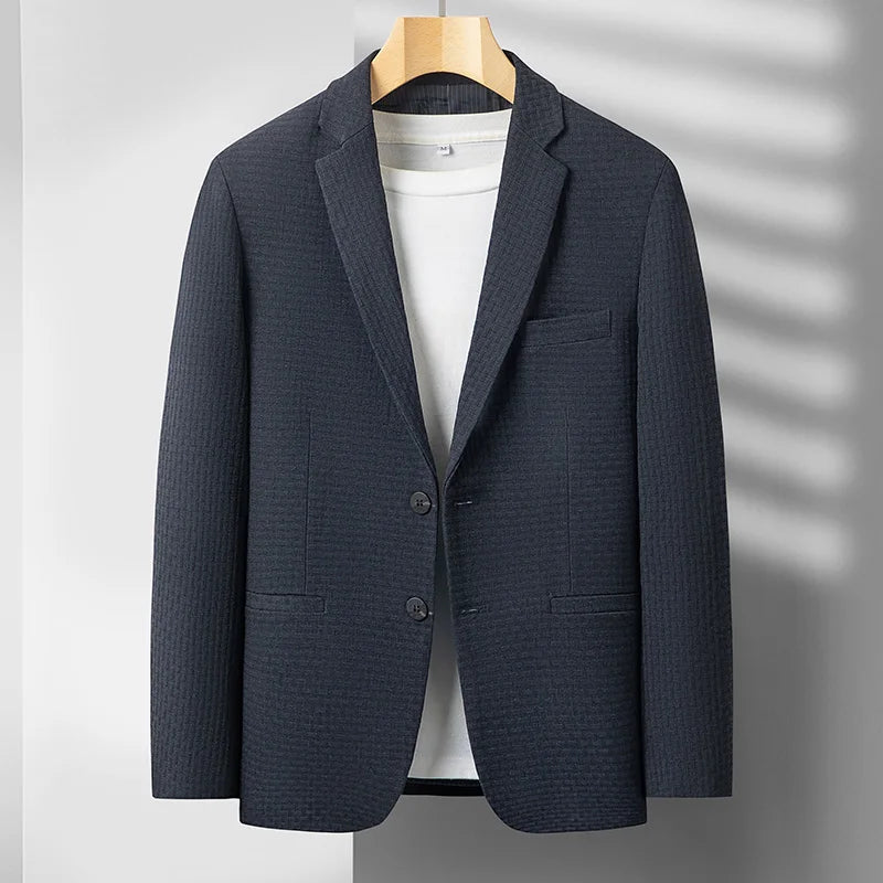 Lorean — Premium Wool Blazer with Tailored Fit and Elegant Texture (Blue XS) - | Zavonix