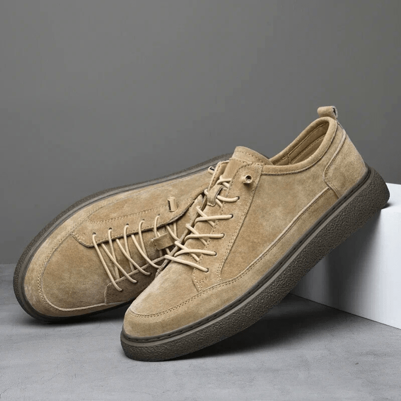 Lorento — Genuine Suede Sneakers with Cushioned Comfort and Durable Sole (Camel 6) - | Zavonix