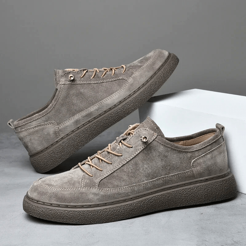 Lorento — Genuine Suede Sneakers with Cushioned Comfort and Durable Sole (Gray 6) - | Zavonix