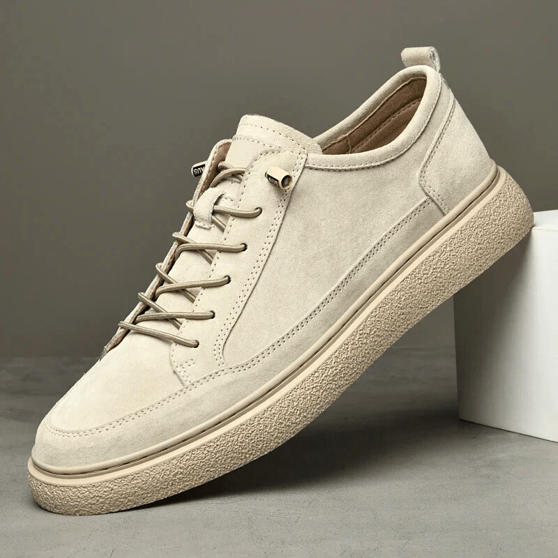 Lorento — Genuine Suede Sneakers with Cushioned Comfort and Durable Sole (White 6) - | Zavonix