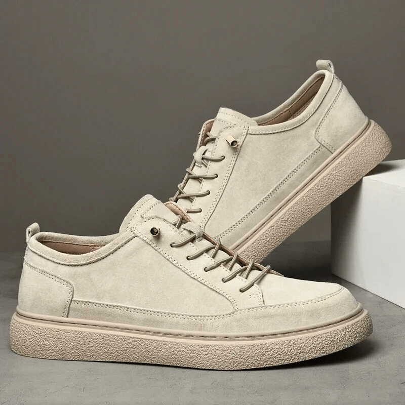 Lorento — Genuine Suede Sneakers with Cushioned Comfort and Durable Sole (White 6) - | Zavonix