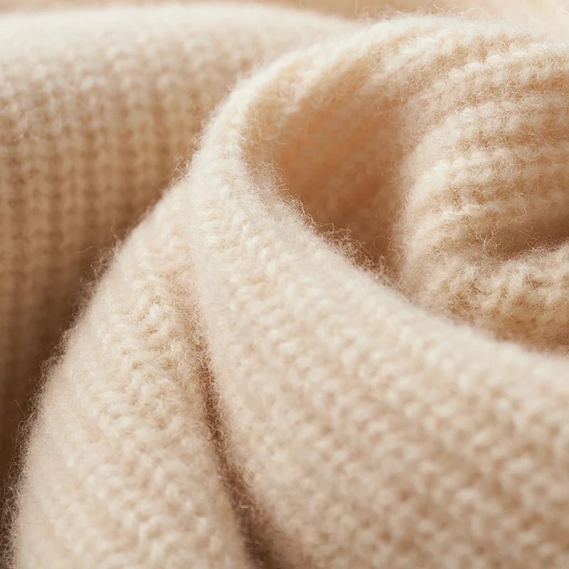 Lorian Hoodie — Premium Merino Wool Half - Zip Pullover with Relaxed Fit (Beige S) - | Zavonix