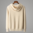 Lorian Hoodie — Premium Merino Wool Half - Zip Pullover with Relaxed Fit (Beige S) - | Zavonix