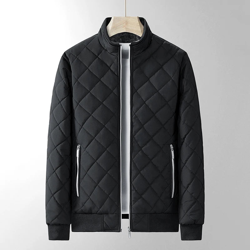 Lorian Jacket — Durable Quilted Fleece Lined Jacket with Pockets (Black S) - | Zavonix