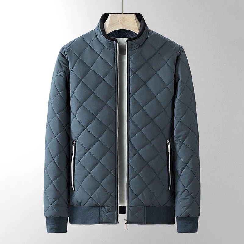 Lorian Jacket — Durable Quilted Fleece Lined Jacket with Pockets (Gray S) - | Zavonix