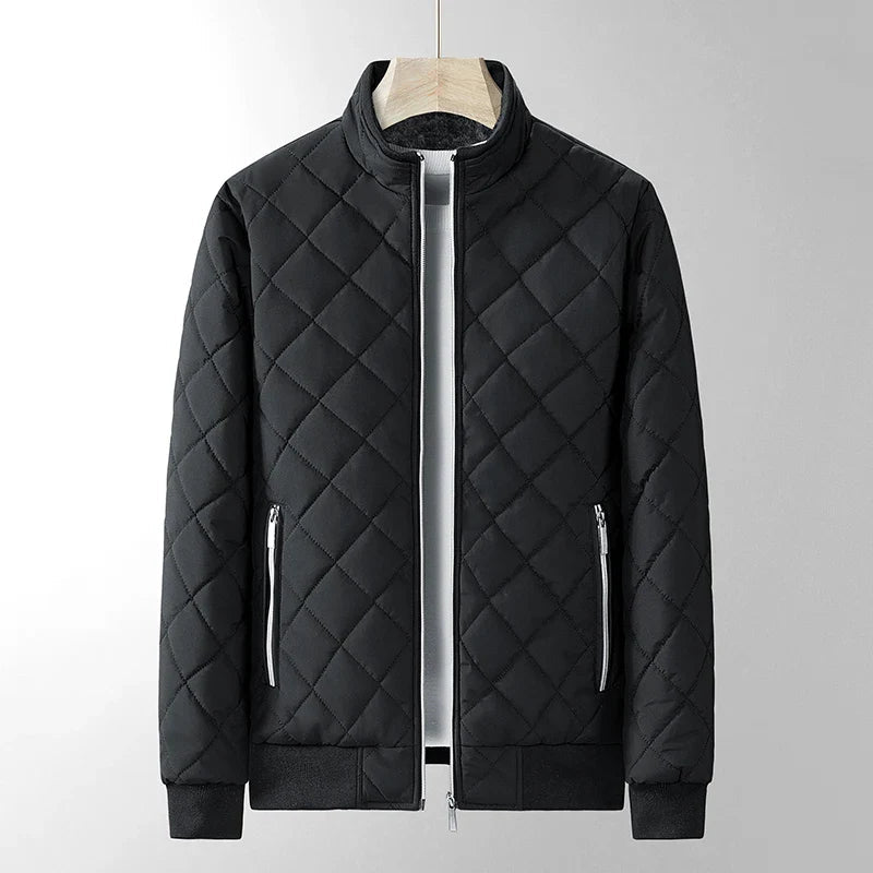 Lorian Jacket — Durable Quilted Fleece Lined Jacket with Pockets (Black S) - | Zavonix