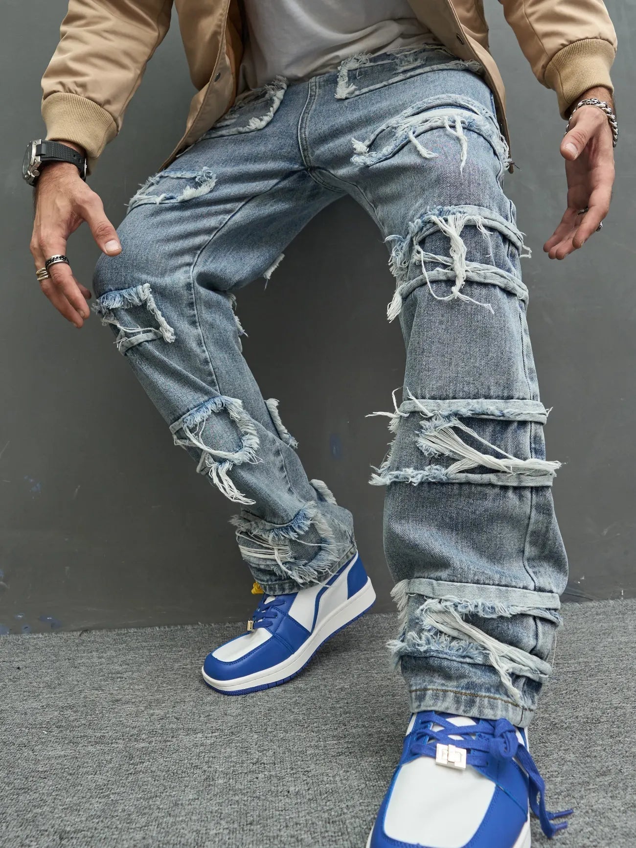 Lorio Weathered Jeans (Blue S) - | Zavonix