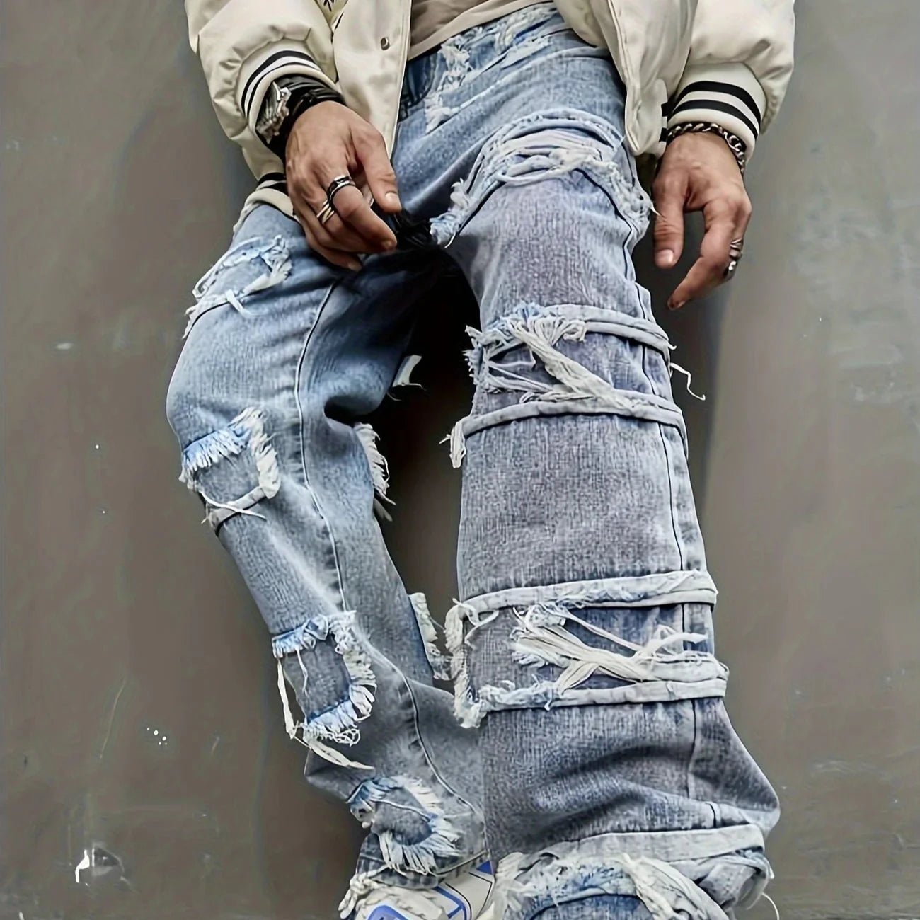 Lorio Weathered Jeans (Blue S) - | Zavonix