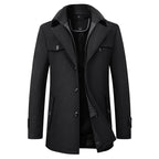 Lorkan Wool Trench Coat — Premium Warm Double - Layer Insulated Coat (Blue S) - | Zavonix