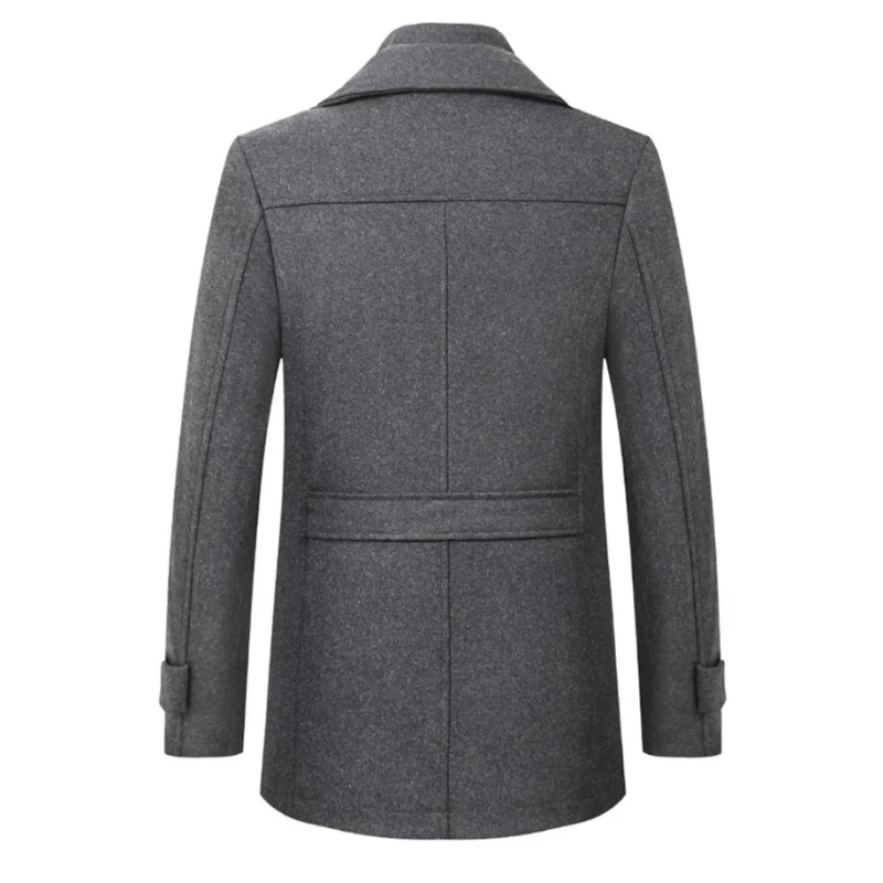 Lorkan Wool Trench Coat — Premium Warm Double - Layer Insulated Coat (Gray S) - | Zavonix