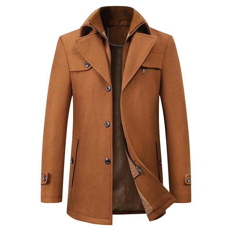 Lorkan Wool Trench Coat — Premium Warm Double - Layer Insulated Coat (Blue S) - | Zavonix