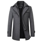 Lorkan Wool Trench Coat — Premium Warm Double - Layer Insulated Coat (Gray S) - | Zavonix