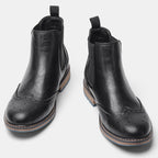 Lorne Boots — Men's Leather Chelsea Boots with Cushioned Insole and Blue Sole (Black 6) - | Zavonix