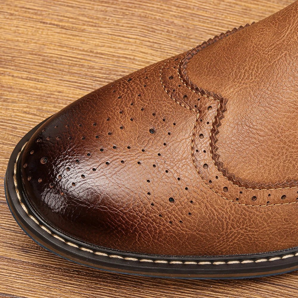 Lorne Boots — Men's Leather Chelsea Boots with Cushioned Insole and Blue Sole (Brown 6) - | Zavonix