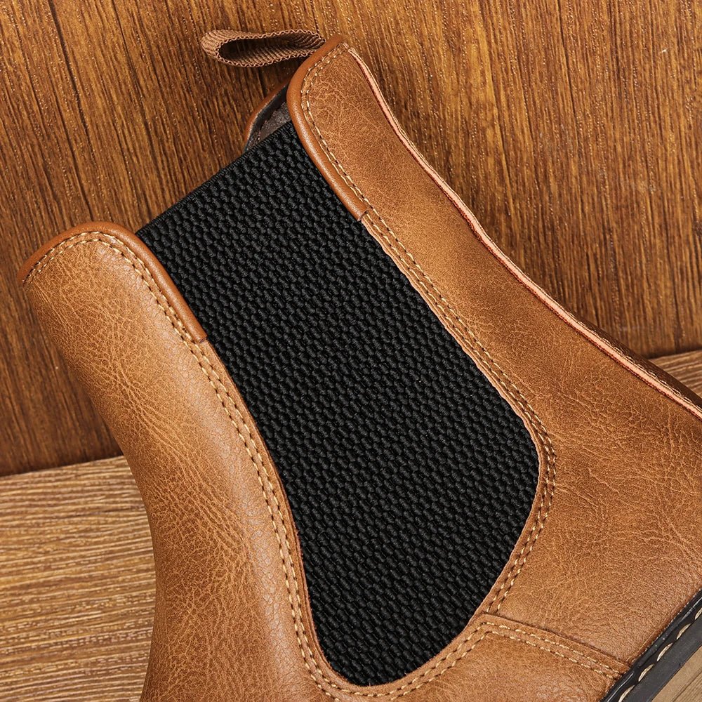 Lorne Boots — Men's Leather Chelsea Boots with Cushioned Insole and Blue Sole (Brown 6) - | Zavonix