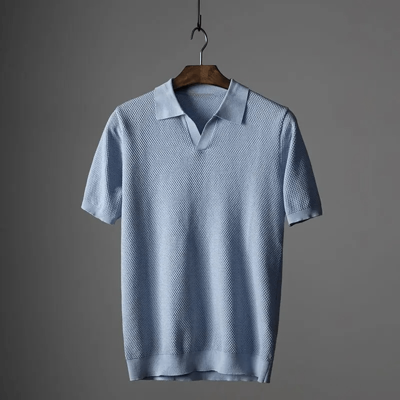 Loryn Polo — Soft Peruvian Cotton Polo Shirt with Classic Fit (Sky XS) - | Zavonix