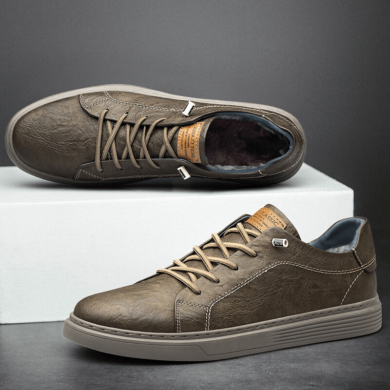 Luca Luxe — Italian Genuine Leather Sneakers with Breathable Comfort (Brown 6) - | Zavonix