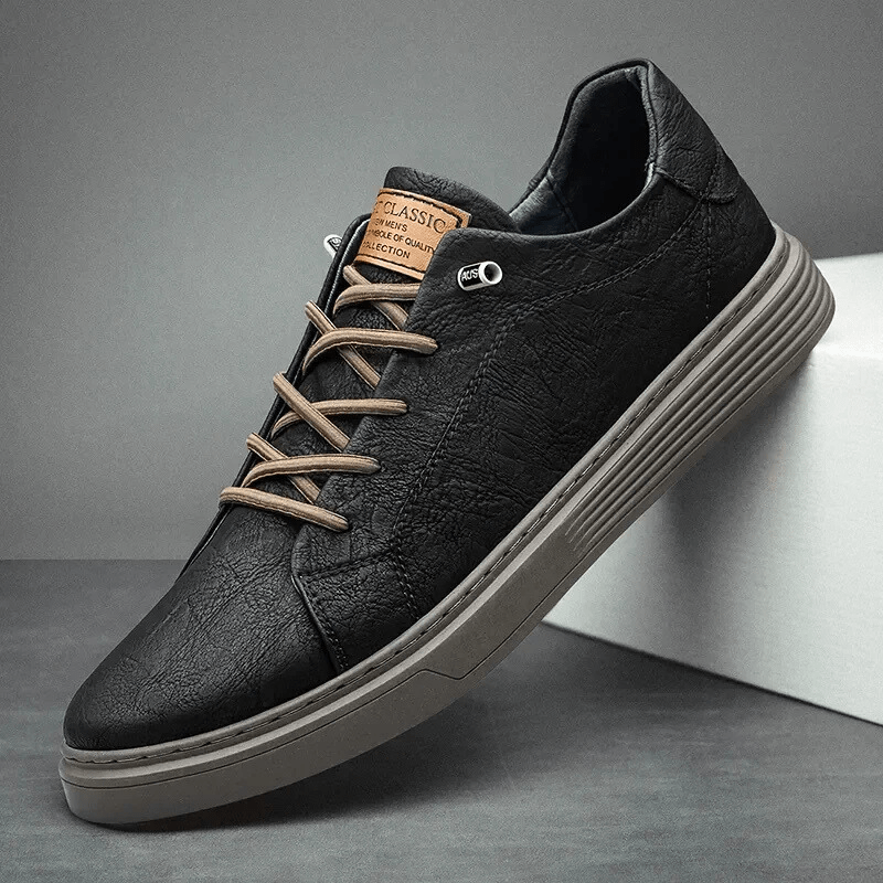 Luca Luxe — Italian Genuine Leather Sneakers with Breathable Comfort (White 6) - | Zavonix
