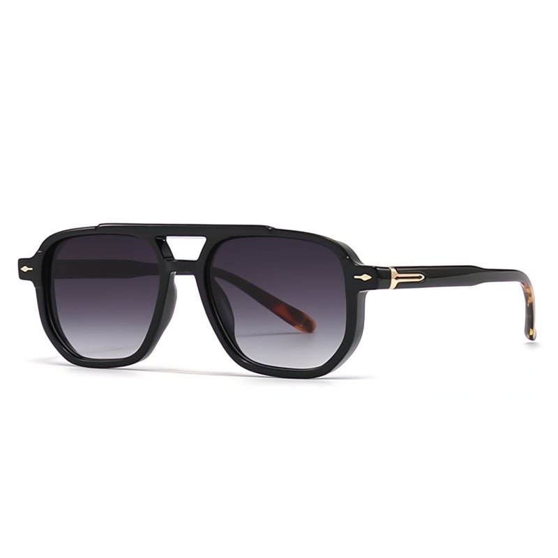 Lucas Aviator Shades (Black / Leopard Grey ) - Men's Sunglasses | Zavonix