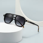 Lucas Aviator Shades (Black / Leopard Grey ) - Men's Sunglasses | Zavonix