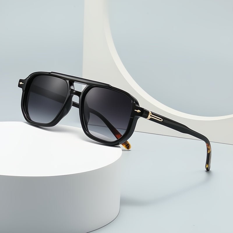 Lucas Aviator Shades (Black / Leopard Grey ) - Men's Sunglasses | Zavonix