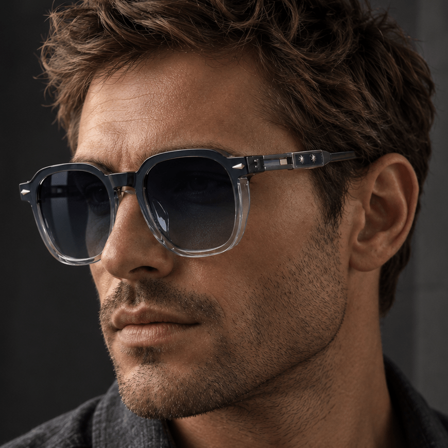 Luceran Square Sunglasses close-up portrait 4