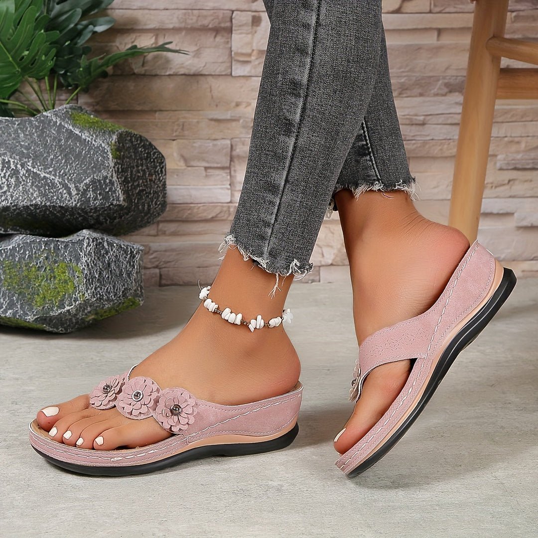 Lucienne Floral Toe-Post Wedges product image 3