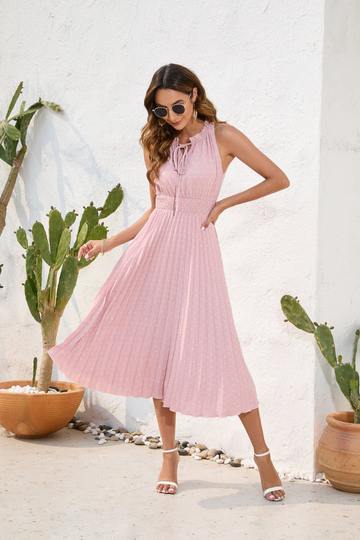 Lucienne Pleated Halter Dress product image 1