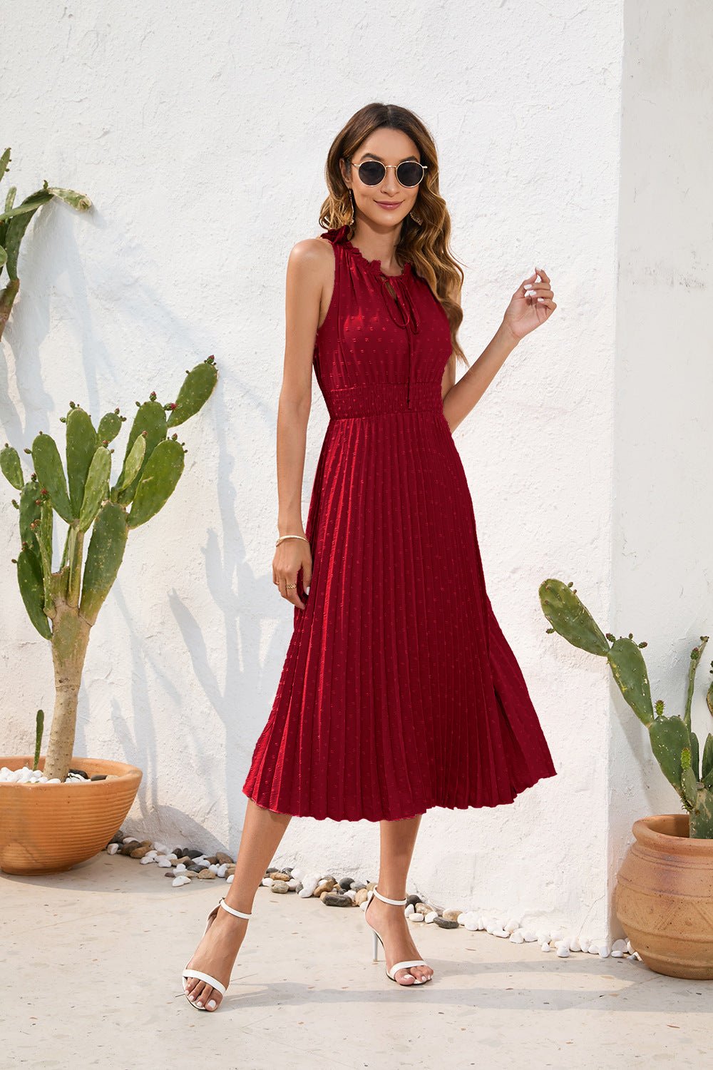 Lucienne Pleated Halter Dress product image 3