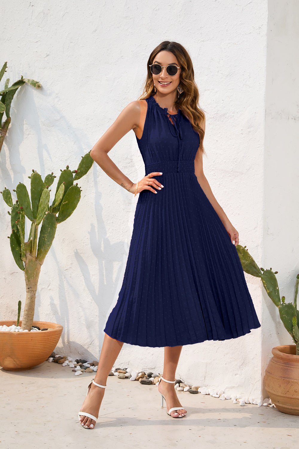 Lucienne Pleated Halter Dress product image 6