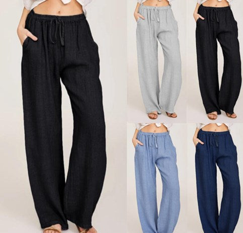 Luma Cotton Linen Wide Leg Pants Product Image 01