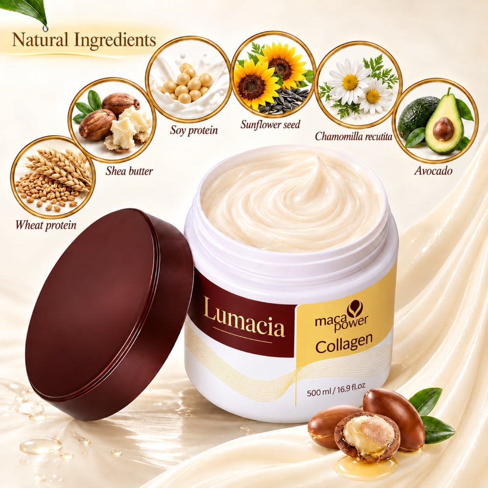 Naturlige ingredienser i Lumacia Maca Power Collagen hårkur